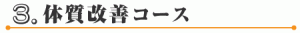 体質改善コース
